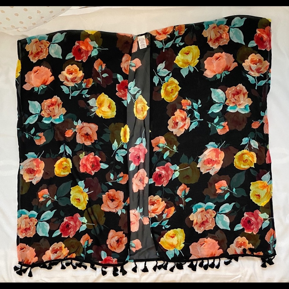 Floral Kimono Black/Multi Color